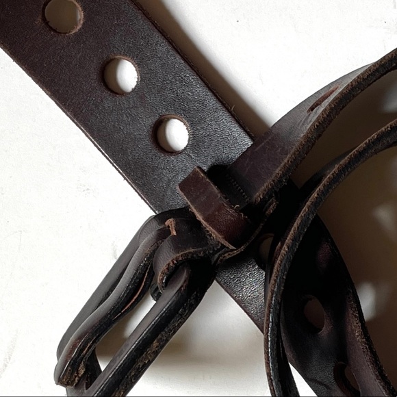 Vintage Gorgeous leather belt women Beautiful Brown - Picture 7 of 8